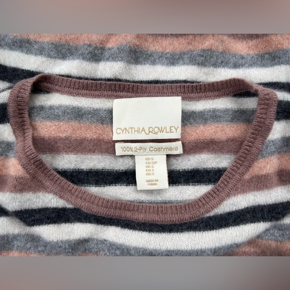 Cynthia Rowley Cashmere striped sweater women’s size S - Picture 3 of 5
